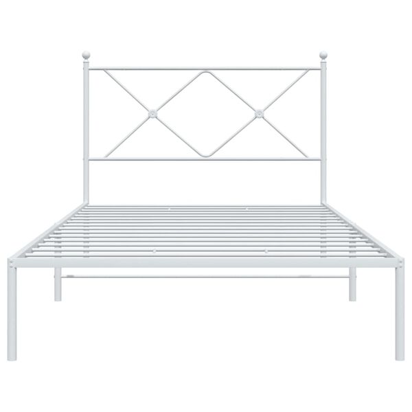 vidaXL Estrutura de cama com cabeceira 100x190 cm metal branco