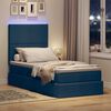 vidaXL Cama com arruma&ccedil;&atilde;o e LED com led Azul 100 x 200 cm Poli&eacute;ster