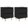 vidaXL Mesas de cabeceira 2 pcs c/ pernas de pinho 40x35x50 cm preto