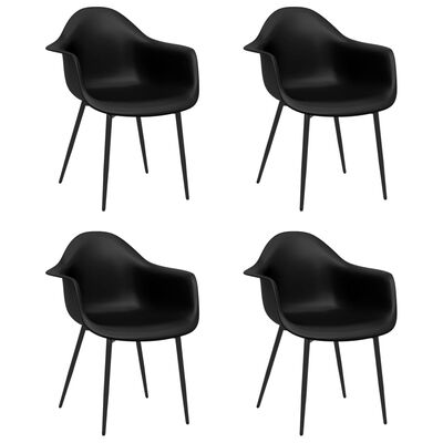 vidaXL Cadeiras de jantar 4 pcs PP preto