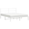 vidaXL Estrutura de cama com cabeceira 150x200 cm metal branco