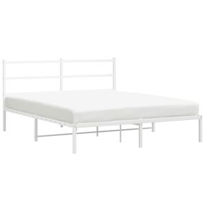 vidaXL Estrutura de cama com cabeceira 150x200 cm metal branco