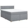 vidaXL Cama com molas/colch&atilde;o 140x200 cm tecido cinzento-claro