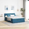 vidaXL Estrutura de cama otomana com colch&atilde;o 140x200 cm azul escuro