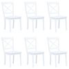 vidaXL Cadeiras de jantar 6 pcs seringueira maci&ccedil;a branco