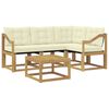 vidaXL Conjunto de Sof&aacute;s para Exterior 5 unid. Branco e Creme