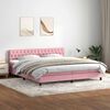 vidaXL Cama com molas/colch&atilde;o 200x220 cm veludo rosa