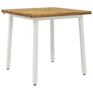 vidaXL 60 x 55 x 75 cm Madeira S&oacute;lida de Ac&aacute;cia Branco Retangular