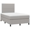 vidaXL Cama box spring c/ colch&atilde;o e LED 120x190 cm tecido cinza-claro