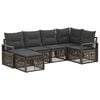 vidaXL Conjunto de Sof&aacute; de Jardim 6 pcs Cinzento vime PE