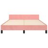 vidaXL Estrutura cama c/ cabeceira sem colch&atilde;o 140x190 cm veludo rosa