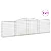 vidaXL Cestos gabi&atilde;o arqueados 20 pcs 400x30x100/120 ferro galvanizado