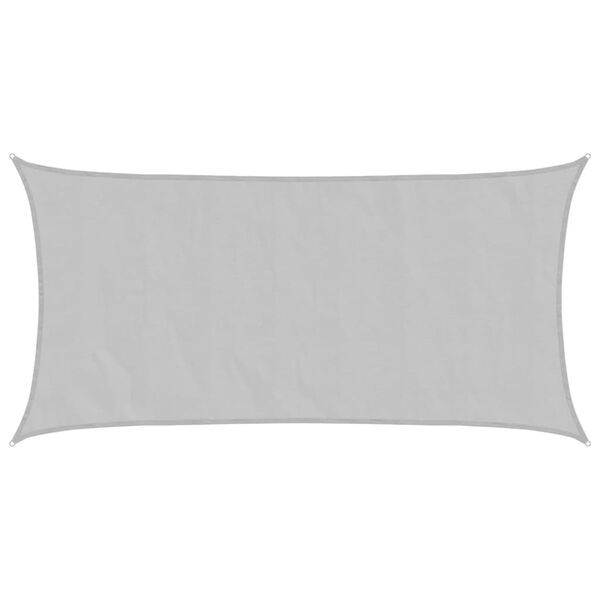 vidaXL Para-sol estilo vela 7x4 m oxford 100% poli&eacute;ster cinzento-claro