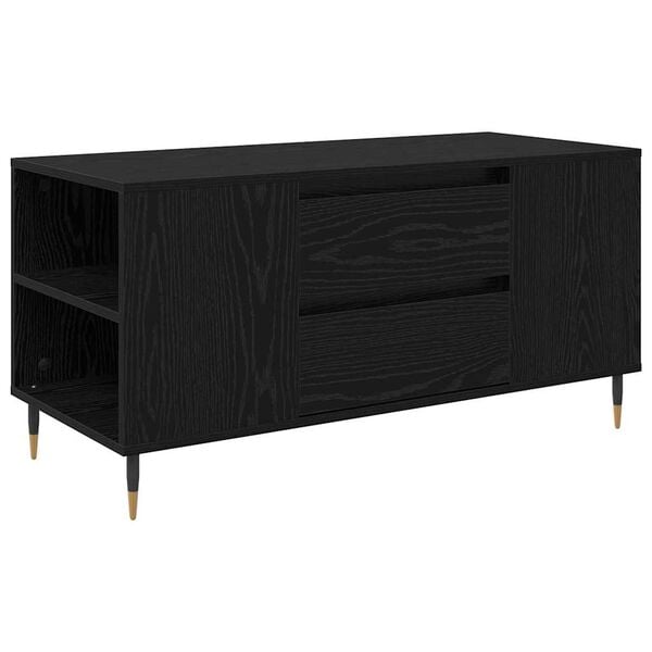 vidaXL Mesa de centro com gaveta Carvalho Preto 102 x 44,5 x 50 cm
