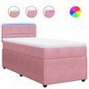 vidaXL Cama com molas/colch&atilde;o 90x200 cm veludo rosa