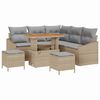 vidaXL Conjunto de Sof&aacute; de Jardim 8 pcs Bege Rattan Sint&eacute;tico