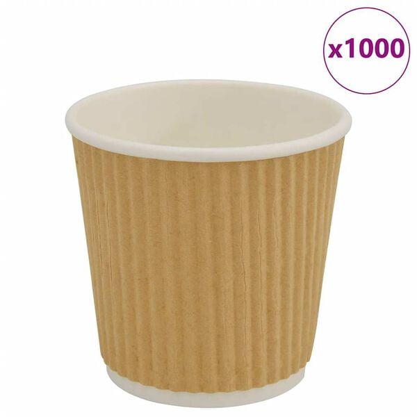 vidaXL Copos de café de papel 1000 pcs 4oz 100ml castanho