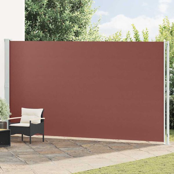 vidaXL Toldo lateral retr&aacute;til para p&aacute;tio 220x600 cm castanho