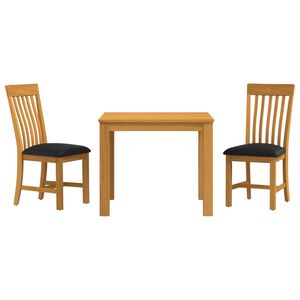 vidaXL Conjunto de sala de jantar 3 unid. Preto
