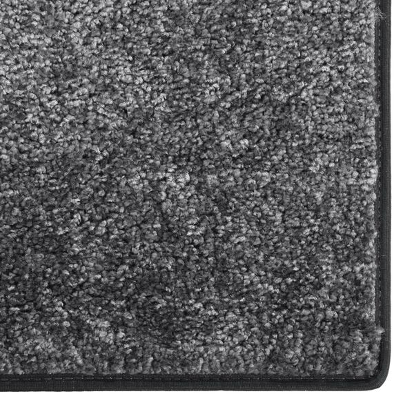 vidaXL Tapete antiderrapante de pelo suave 115x170 cm cinzento