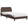 vidaXL Cama com colch&atilde;o Dover 100x200 cm couro artificial castanho