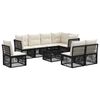 vidaXL Conjunto de Sof&aacute; de Jardim 9 pcs Preto vime PE