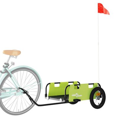 vidaXL Reboque de bicicleta tecido oxford/ferro verde