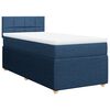 vidaXL Cama com molas/colch&atilde;o 90x190 cm tecido azul