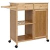 vidaXL Carrinho de Cozinha com Rodas Natural 90,5 x 36 x 86,5 cm Bambu