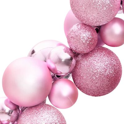 vidaXL Grinalda de Natal com bolas 175 cm poliestireno rosa