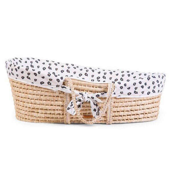 CHILDHOME Alcofa com colch&atilde;o e cobertura impress&atilde;o de leopardo natural