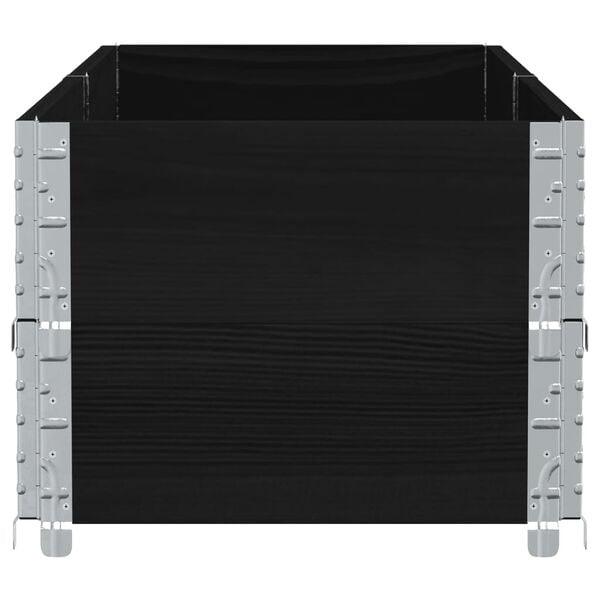 vidaXL Vaso/floreira de jardim 150x50 cm madeira de pinho maci&ccedil;a preto