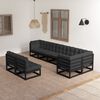 vidaXL 8 pcs conjunto lounge de jardim c/ almofad&otilde;es pinho maci&ccedil;o