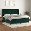 vidaXL Cama com molas/colch&atilde;o 200x200 cm veludo verde-escuro