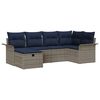 vidaXL Conjunto de Sof&aacute; de Jardim 6 pcs Cinza e Azul Marinho vime PE