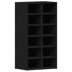 vidaXL Sapateira em Carvalho Preto, 54x34x100,5 cm, Madeira Engenheirada
