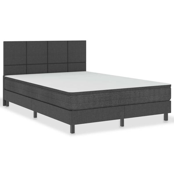 vidaXL Cama boxspring 160x200 cm tecido cinzento-escuro