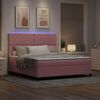 vidaXL Cama Box Spring LED com colch&atilde;o Rosa 180 x 200 cm tecido