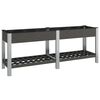 vidaXL Canteiro elevado jardim c/ prateleira 200x50x75 cm WPC cinzento