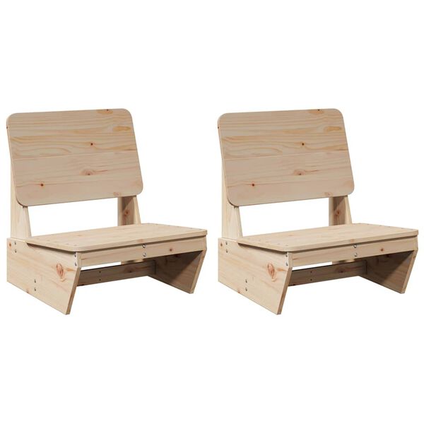 vidaXL Cadeiras de jardim 2 pcs 60x64x70,5 cm pinho maci&ccedil;o