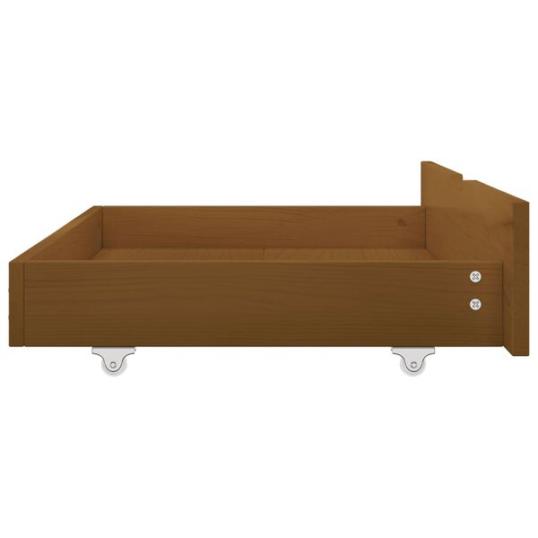 vidaXL Estrutura cama c/ 2 gavetas 90x200 cm pinho maciço castanho mel