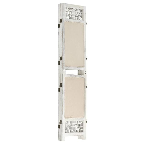 vidaXL Biombo com 5 pain&eacute;is 175x165 cm tecido cor creme