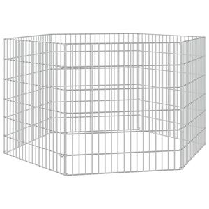 vidaXL Recinto exterior p/ animais 6 pain&eacute;is 54x60cm ferro galvanizado
