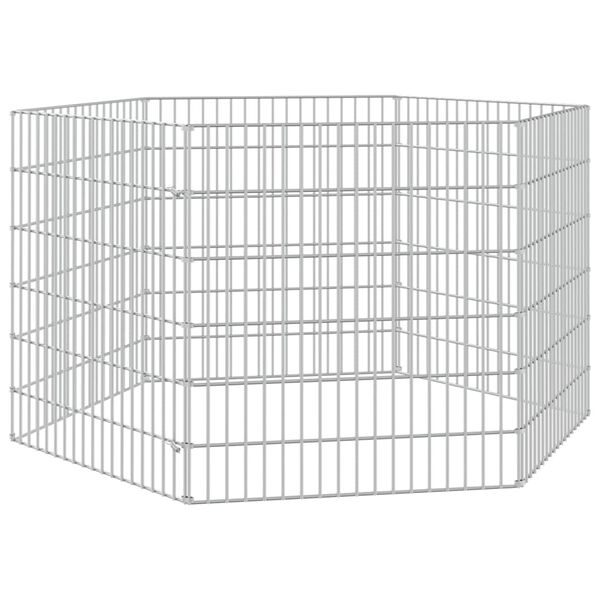 vidaXL Recinto exterior p/ animais 6 painéis 54x60cm ferro galvanizado