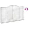 vidaXL Cestos gabi&atilde;o arqueados 8pcs 300x30x160/180cm ferro galvanizado