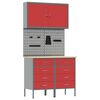 vidaXL Arm&aacute;rio de Trabalho com gaveta com bloqueio 5 unid. Vermelho