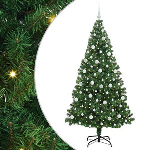 vidaXL &Aacute;rvore de Natal Artificial Verde 210 cm PVC, A&ccedil;o e Pl&aacute;stico