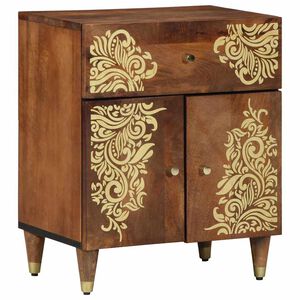 vidaXL Mesa de cabeceira com porta Marrom mel 50 x 33 x 60 cm