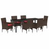 vidaXL Conjunto de Mesa e Cadeiras 7 pcs Castanho Rattan de PE
