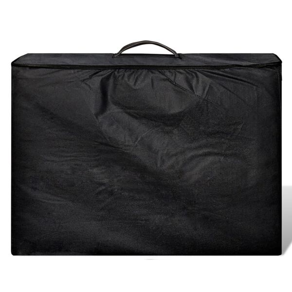 vidaXL Mesa de massagens dobrável 4 zonas + estrutura de madeira preto